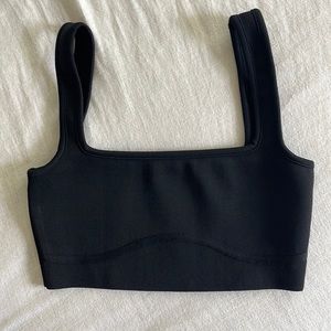 Zara black knit crop top